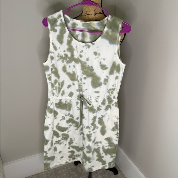 Green Tie-Dye Sleeveless Dress terry cloth - Picture 6 of 6